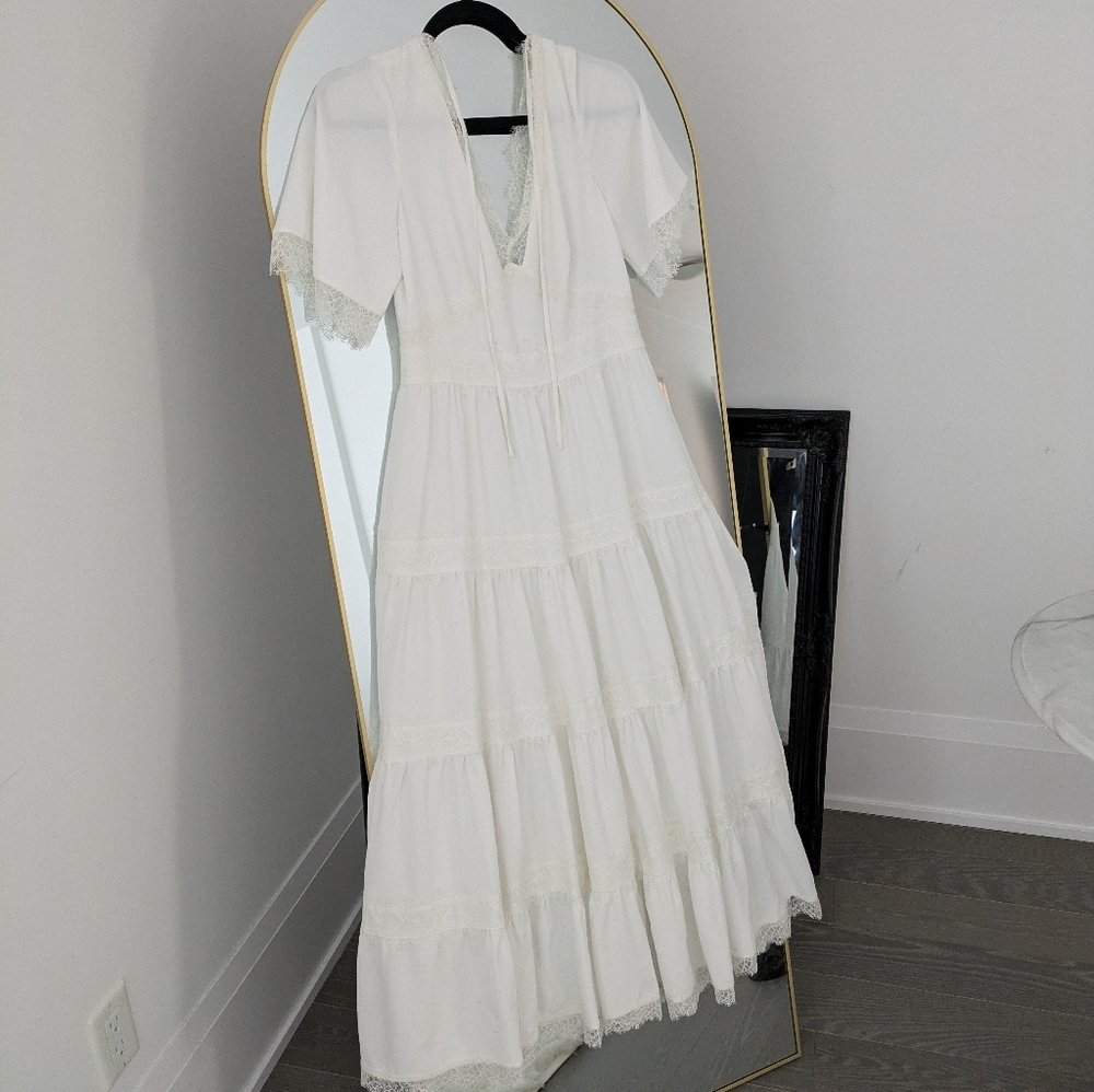 All Saints White Lace Maxi Dress